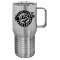 Stainless steel 20 oz vacuum insulated travel mug with slider lid and carry handle